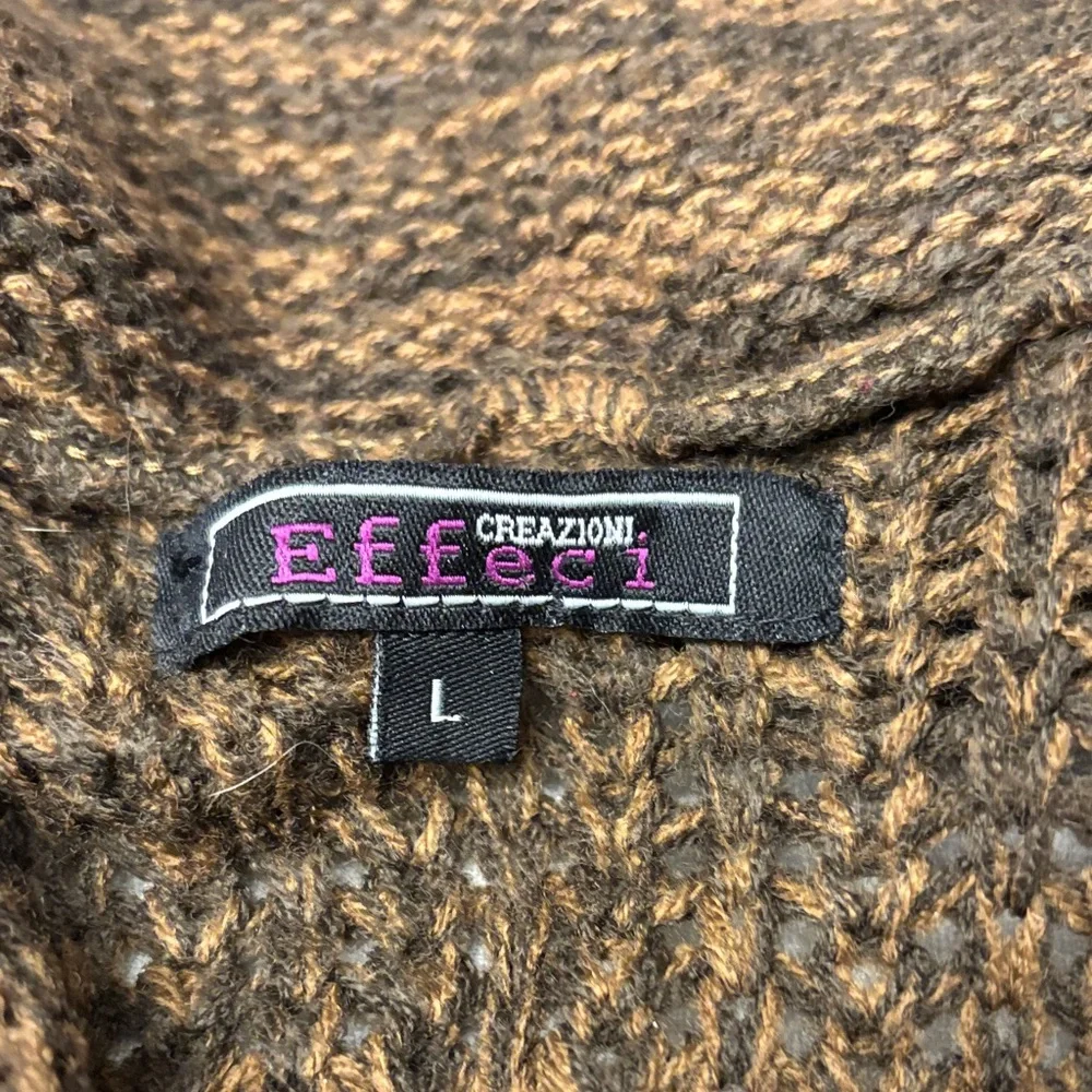 Cozy Brown Cowl Neck Women's Sweater Size Large